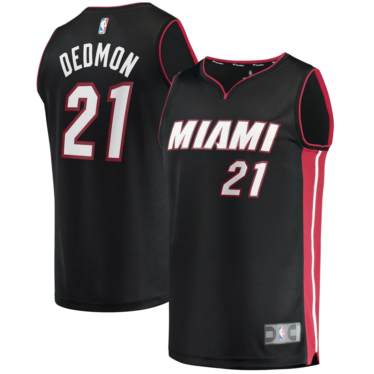 Youth Fanatics Branded Dewayne Dedmon Black Miami Heat 2021/22 Fast Break Replica Jersey - Icon Edition