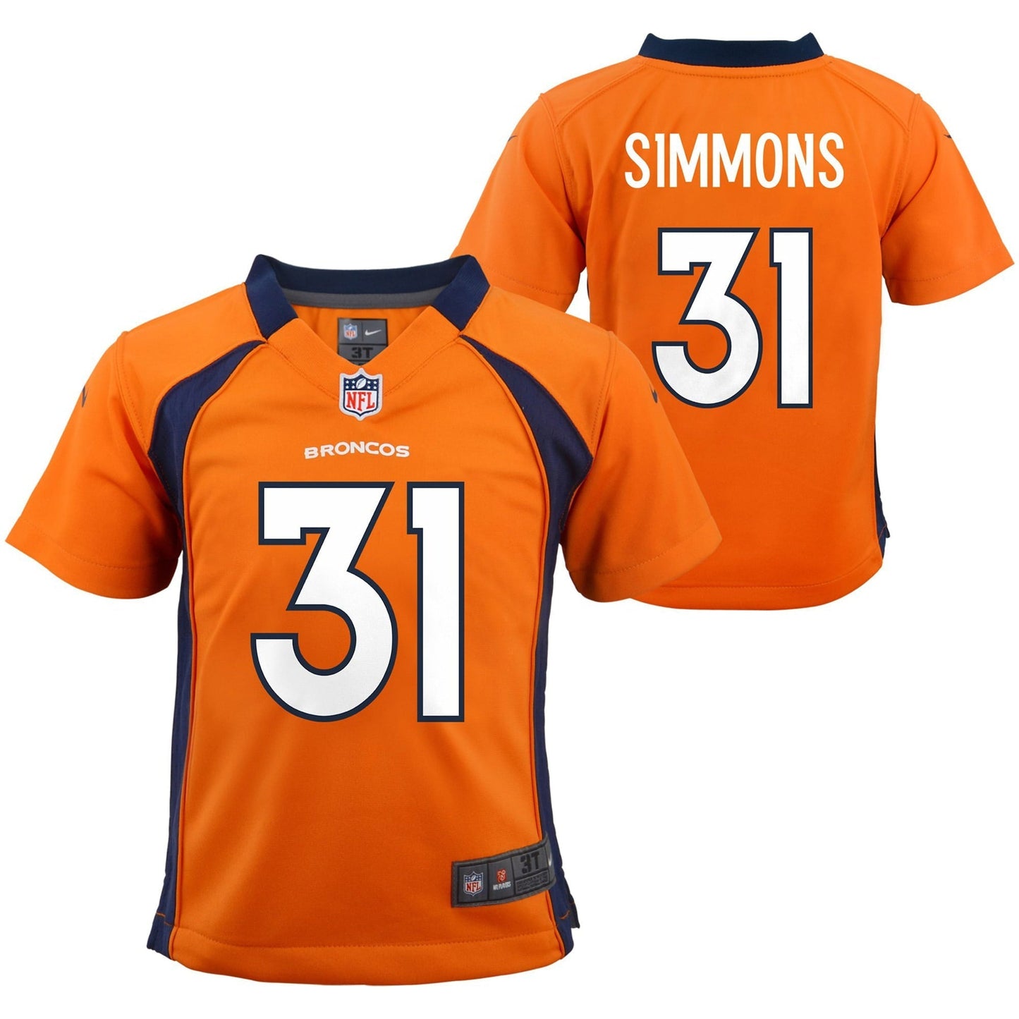 Preschool Nike Justin Simmons Orange Denver Broncos Game Jersey