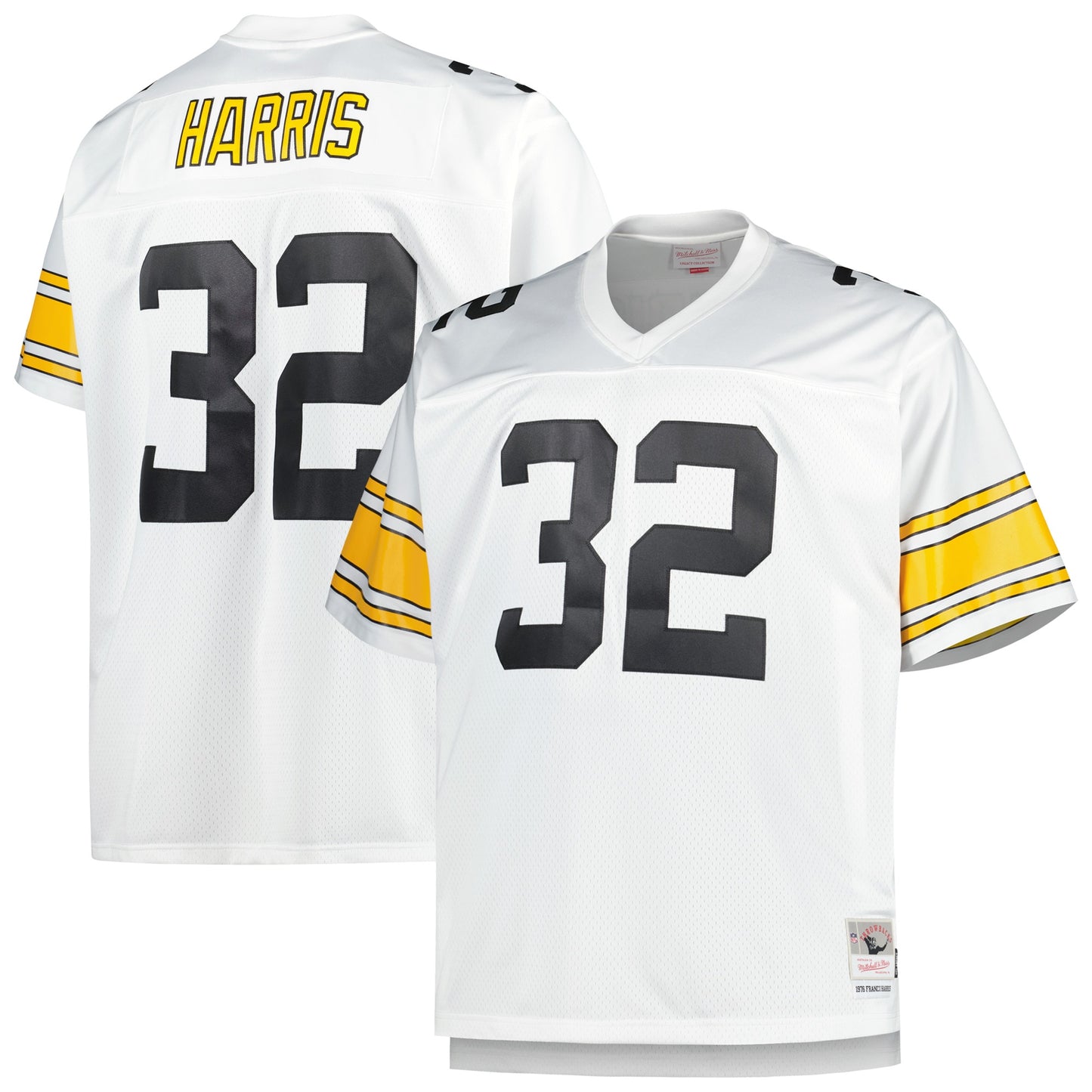 Franco Harris Pittsburgh Steelers Mitchell & Ness Big & Tall 1976 Retired Player Replica Jersey - White