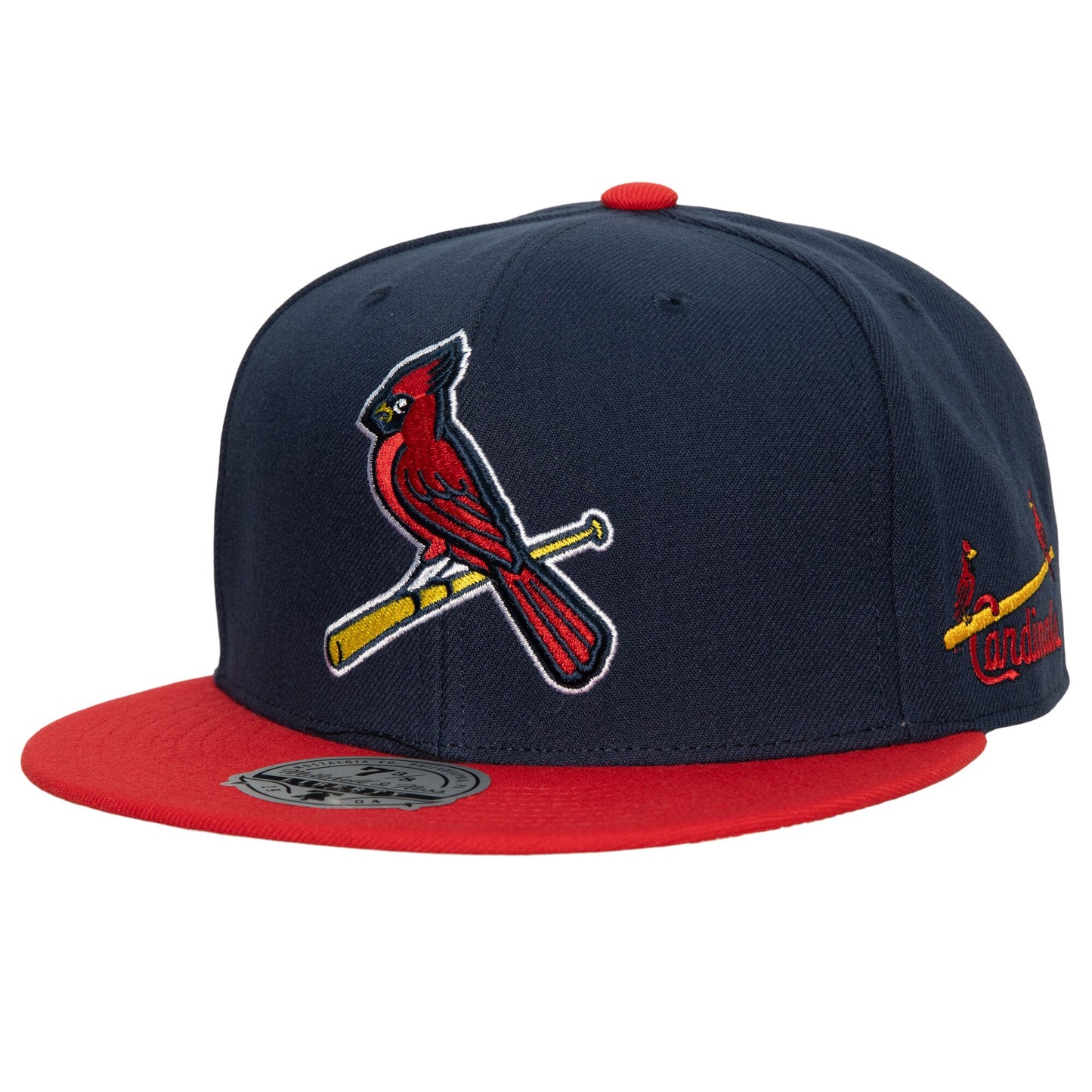 St. Louis Cardinals Mitchell & Ness Bases Loaded Fitted Hat - Navy/Red