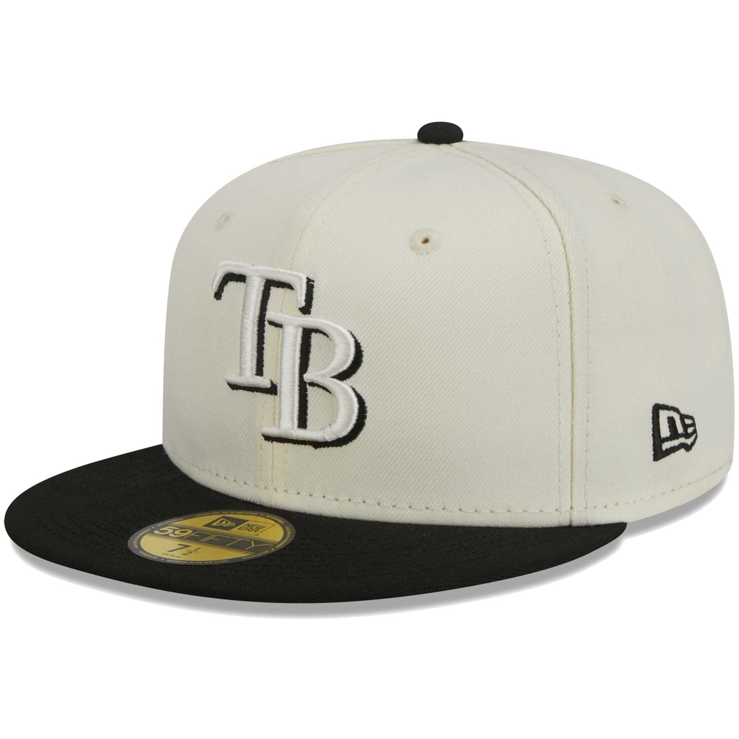 Tampa Bay Rays New Era Chrome 59FIFTY Fitted Hat - Stone/Black