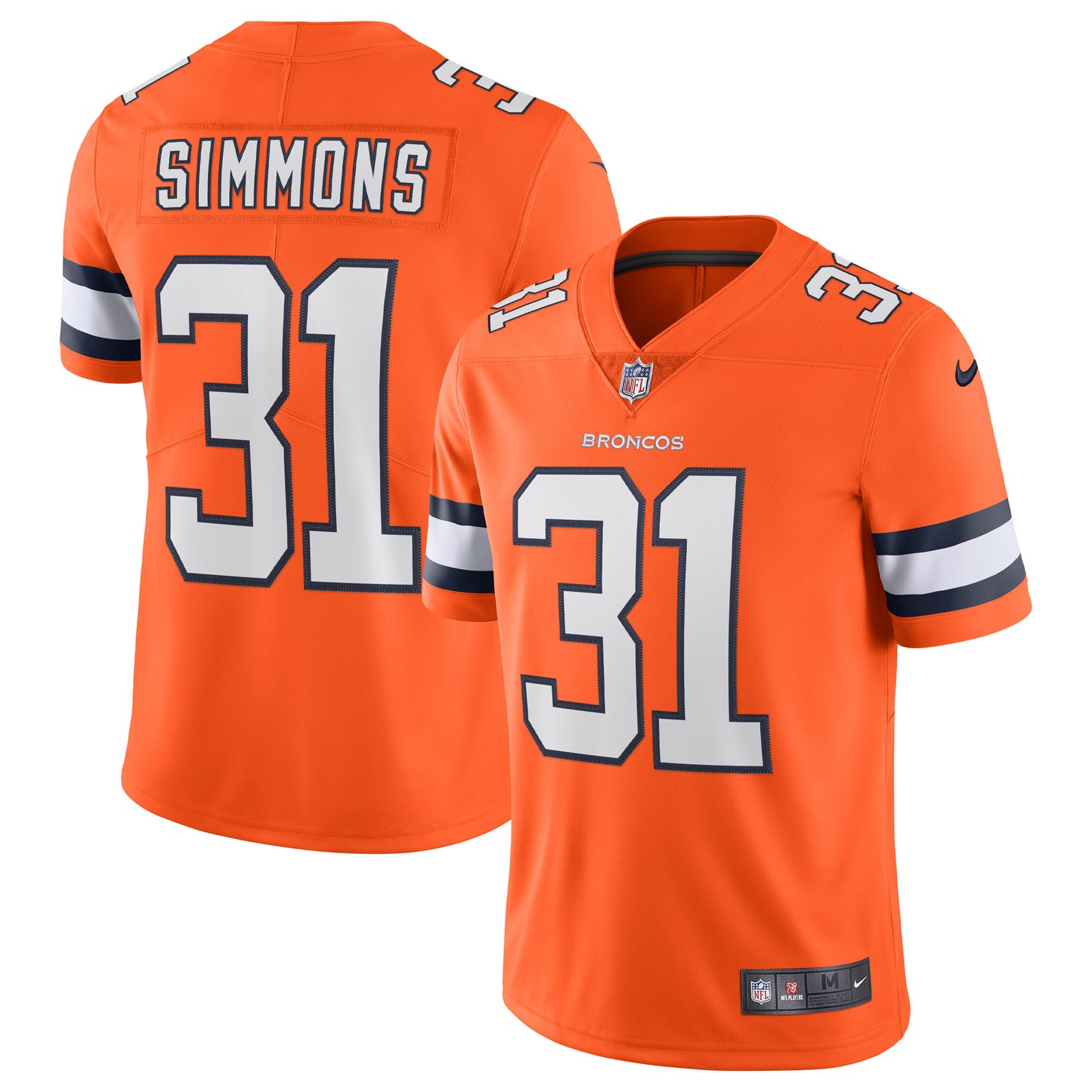 Justin Simmons Denver Broncos Nike Alternate Vapor Limited Jersey - Orange