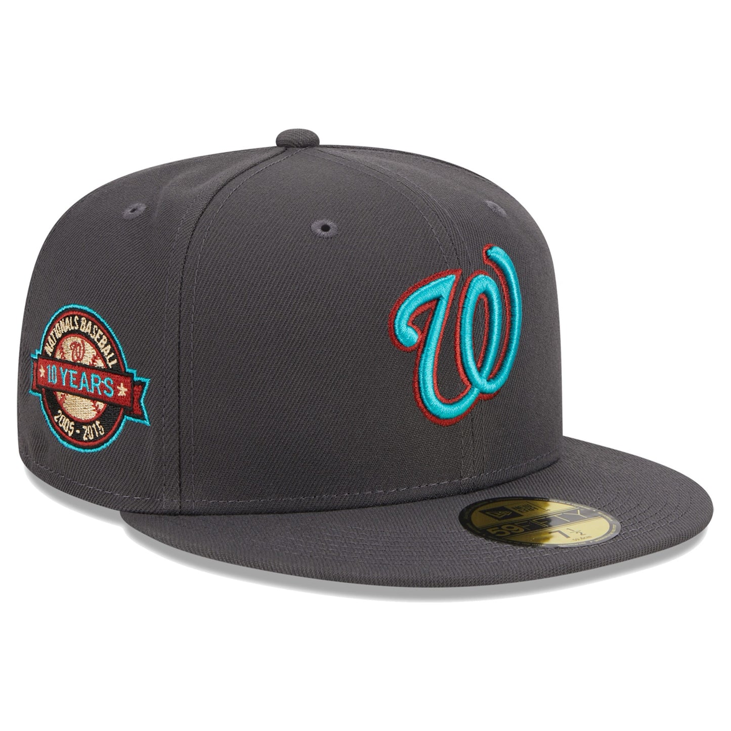 Washington Nationals New Era Print Undervisor 59FIFTY Fitted Hat - Graphite