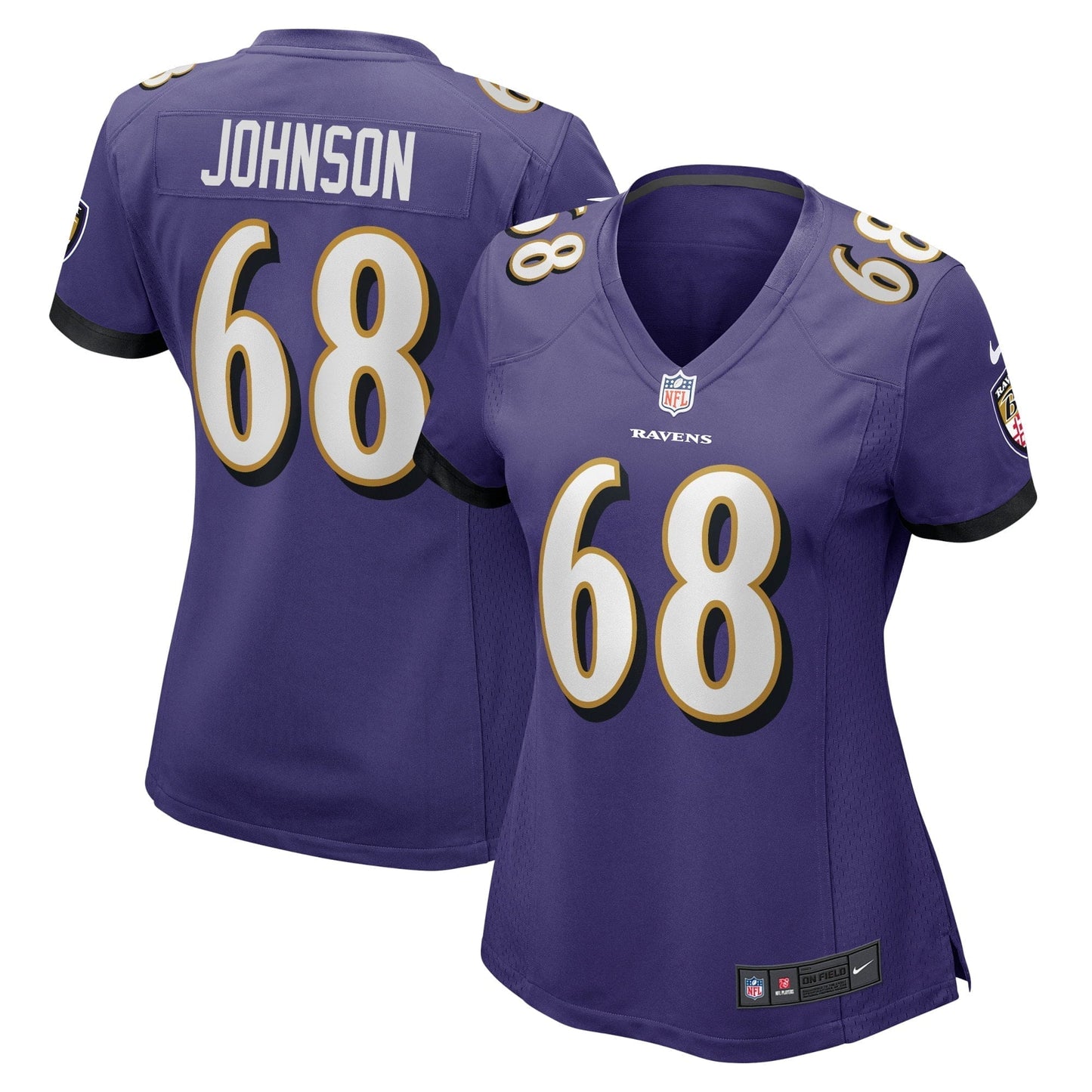 Women's Nike Zack Johnson Purple Baltimore Ravens Home Game Player Jersey